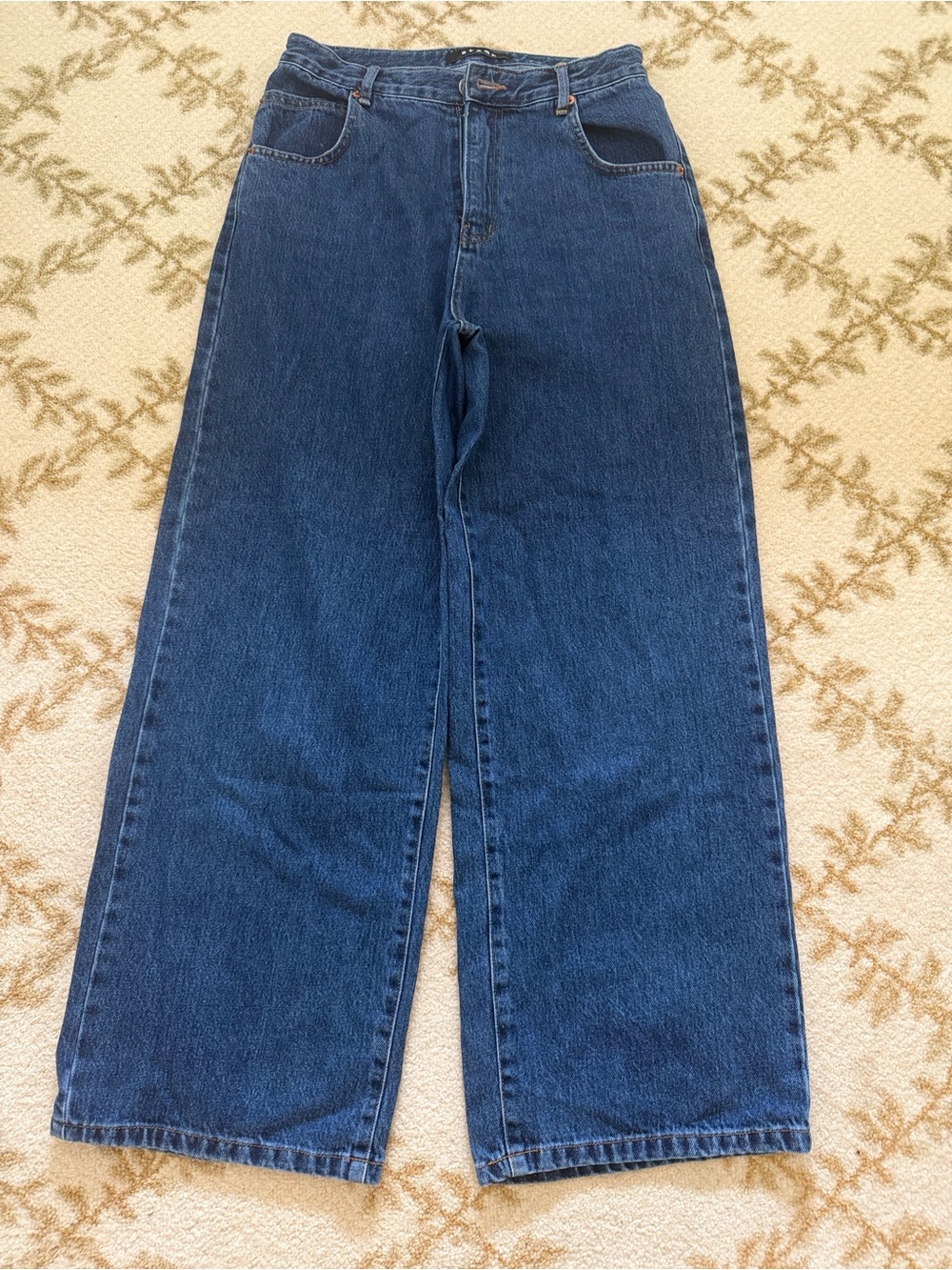 Relaxed Wide-Leg Women's Jeans - Dark Blue
